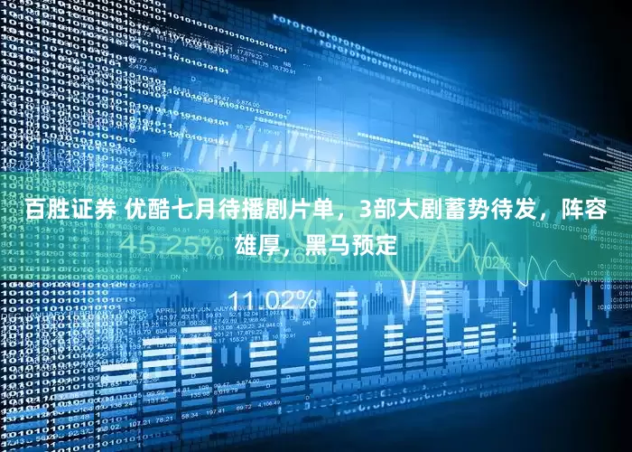 百胜证券 优酷七月待播剧片单，3部大剧蓄势待发，阵容雄厚，黑马预定